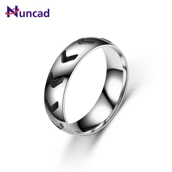 NUNCAD Titán-Acél Faragás Vintage Gyűrű Kreatív Nyíl Gyűrű Rozsdamentes Acél Pár Unisex Gyűrű Gyűrűk Jó Minőségű