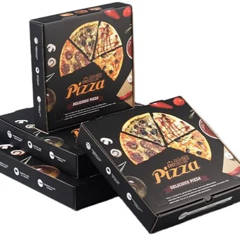 Személyre szabott product2024Wholesale 8 10 12 16 Colos Újrafelhasználható Pizza Karton Egyéni Nyomtatott Hullámpapír Csomagolóanyag Olcsó Pizza Doboz