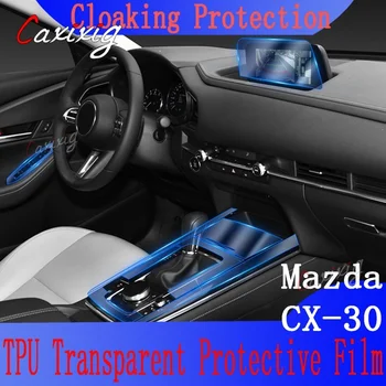 A Mazda CX30 2020 Navigációs középkonzol Felszerelés Panel Képernyő TPU Autó Belső Védő Fólia Anti-Karcolás Javítás Matrica