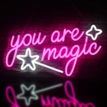 maga a mágia neonreklám Szoba LED Tábla Fal Dekor Art Mágikus Jel Étterem Fél Események Gyerekek Ajándék Nőknek Led Fal Jel