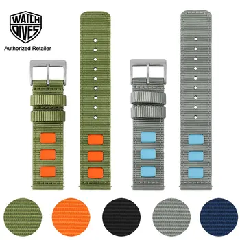Watchdives 20mm 22mm Műanyag óraszíj Puha Nylon Sport Nézni Univerzális Csere Zenekar Wriststach Karkötő Watchband Férfiak