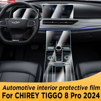 A CHREY TIGGO 8 Pro 2024 Autóipari Sebességváltó Levegő Panel GPS Navigációs Képernyő Belső TPU Védőfólia Anti-Semmiből