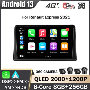 9 inch autórádió Videó Multimédia Lejátszó Renault Express 2021 Android 13 GPS Navigációs Carplay 360 RDS Kamera