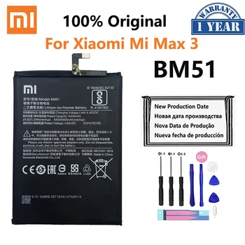 100% Orginal Xiao mi BM51 5500mAh Akkumulátor Xiaomi Max 3 Max3 MiMax3 Magas Minőségű Telefon Csere Akkumulátor