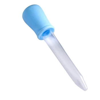 2X 5 ml, Átlátszó Műanyag Pipetta Folyékony Gyógyszert Cseppentő Kék Baba