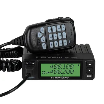 LEIXEN UV998 Mini Mobil Rádió 25W Kettős Zenekarok 70cm 2M VHF UHF APRO Scrambler Alarm & Program Kábel Amatőr Rádiók Kommunikáció
