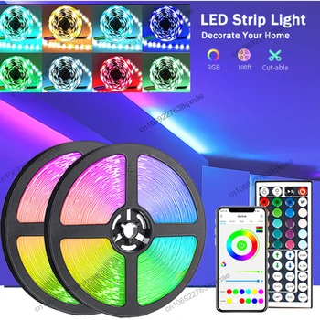 Led Szalag Világítás Szoba Dekoráció Led RGB 5050 Neon Fény Luces Led-Bluetooth-Zene Szinkronizálása a Led Lámpák a Szoba Karácsonyi Dekoráció Lámpa