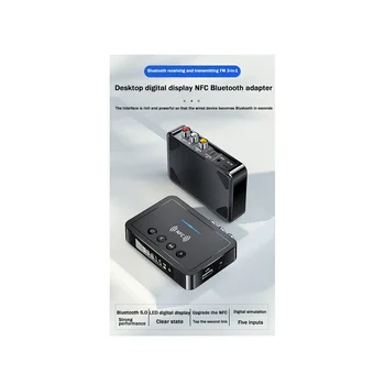 Asztali Digitális Kijelző NFC Bluetooth Adapter Bluetooth 5.0 Audio Adó-Vevő FM 3 in 1 Bluetooth Adapter