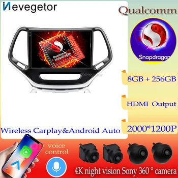 Android 13 Qualcomm autórádió DVD-t A Jeep Cherokee 5 KL 2014-2018 Multimédia Lejátszó Hifi fejegység, GPS, Navigáció, WIFI