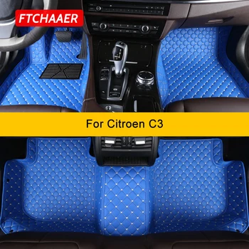 FTCHAAER Egyedi Autó Szőnyeg A Citroen C3 2014-2023 Auto Szőnyegek Láb Coche Accessorie