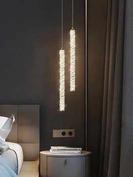 Modern Tervező, Art Deco stílusú medál fény Luxus Led csillár kristály Felfüggesztés Lámpatest nappali falán Lógó Lámpa
