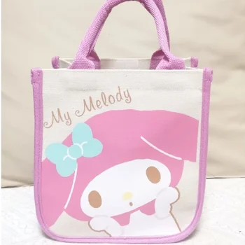 Új Sanrioed Hello Kitty Kuromi Cinnamoroll Ebéd Bag, Olaj-Vászon Táska Ins Rajzfilm Anime Ábra Étkezés Box Zsák Fiatal Anya Táska