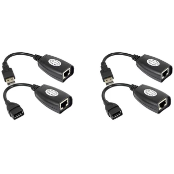 4X USB-RJ45 RJ 45 LAN-Kábel Hosszabbító Adapter Extender USB-Hálózati Port Jel Erősítő