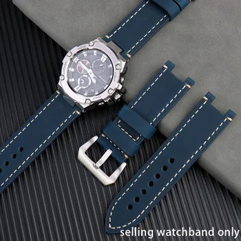 Új kék Marhabőr Watchband A G-SHOCK Casio GST-B100/S130/S110/S120/W130L/W100/210/W300 Retro óraszíj Férfi Karkötő