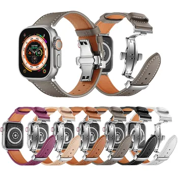 Bőr Szíj Apple nézni Zenekar 49mm 45mm, 41 mm-es 44mm 40mm 42mm 38mm watchband karkötő iWatch Ultra sorozat 8 7 6 se 5 3 Zenekar
