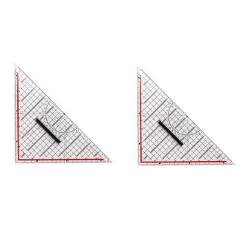 2db 30CM Rajz Háromszög Vonalzó Multi-Function Rajz, Design Uralkodó Kezelni Szögmérő Mérési Uralkodó Papíráru