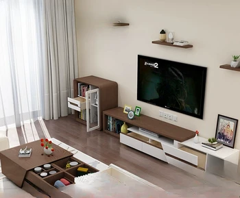 Modern minimalista dohányzóasztal tároló, tea asztal panel, négyzet alakú dohányzóasztal, TV szekrény kombináció