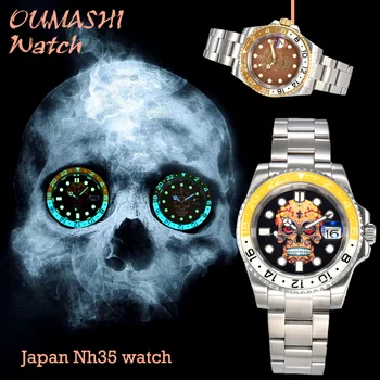 OUMASHI 40mm Watch Nyáron Új Férfi Világító Automata Gépek NH35A Rozsdamentes Acél Vízálló Óra