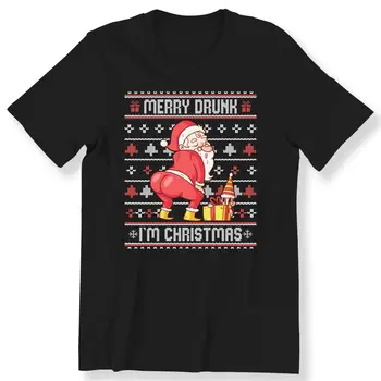 Boldog Részeg Im Karácsony Férfi-Női póló Egyáltalán, Mikulás, Karácsony, T-shirt