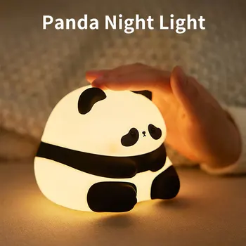 Panda LED-es Éjszakai Fény szenzoros Rajzfilm-Gyerek Éjjeli Puha Szilikon Aludni Lámpa Gyermekek Ünnep, Ajándék Éjjeli Lámpa Szoba Dekoráció