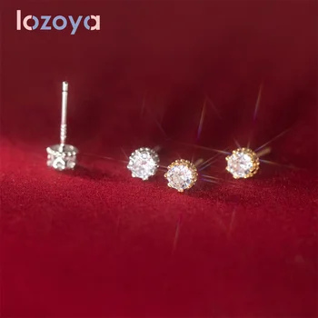 LOZOYA Luxus Ékszer Fülbevaló 925 Sterling Ezüst 2022 Női Fülbevaló Cirkon Áttört Medál Esküvői Ajándék