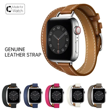 Az Apple smartwatch iwatch se heveder 38mm 40mm41mm42mm44mm45mmapplewatch apple óraszíj dupla gyűrűs bőr