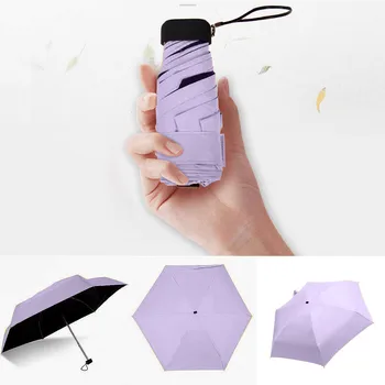 Zsebében Esőben Esernyő Nap Eső Nők Lapos, Könnyű, Esernyő, Napernyő, Összecsukható Nap Esernyő, Mini Esernyő Kis Méret, Utazás