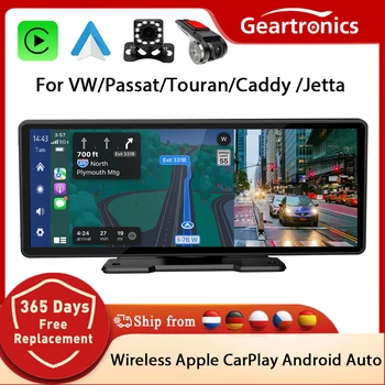 GEARELEC 10.2 Hüvelyk Autó Tükör Videó Felvétel Carplay & Android Automatikus Vezeték nélküli Csatlakozás GPS Navigációs Műszerfal DVR AI Hang