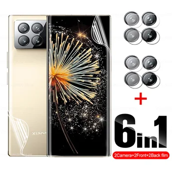 6in1 Elöl Hátul Hidrogél Film Xiaomi Mix-Szeres 3 a Kamera Lencséje képernyővédő fólia Xiomi MixFold 3 Fold3 MixFold3 védelem film