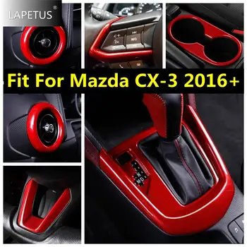 Váltó Műszak Panel / AC Szellőző Levegő / Víz pohártartó / Kormánykerék-Fedezze Trim Mazda CX-3 CX3 2016 - 2021 Piros Tartozékok