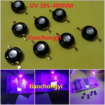 3W 395-400nm UV LED-es Uv-LED-Chip Fény High Power LED Gyöngy Fekete 50pcs