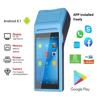Android 8.1 Pos Nyomtató 58mm Terminál Bluetooth Termikus Nyugta Nyomtató Kézi Eszköz, PDA POS
