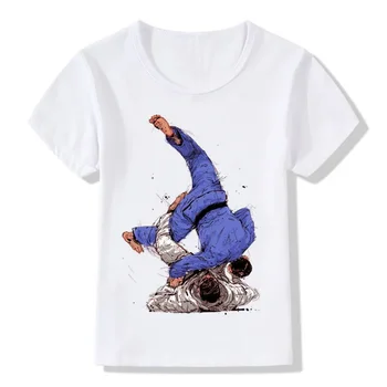 Baba Fiúk Lányok Evolúció Egy Judo Nyomtatás Póló Nyári Divat Gyermekek Maximum Tshirt Gyerek Ruha Fehér Alkalmi Puha Póló