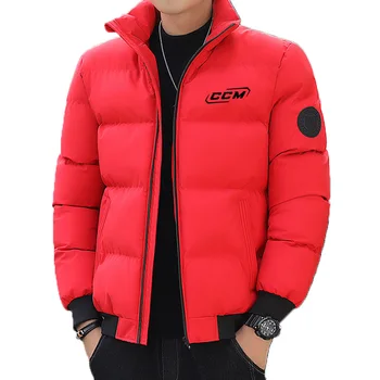 Forró eladási CCM téli márka sport, szabadidő, divat, meleg, szélálló cipzár állni, nyakörv, megvastagodott dzseki, férfi kabát