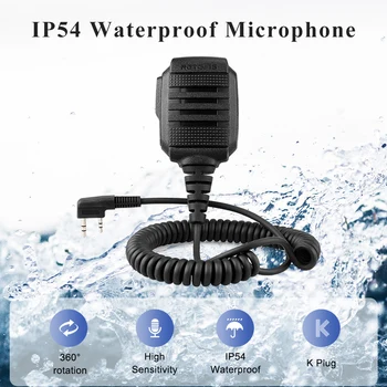 RETEVIS HK006 IP54 Vízálló Mikrofon Walkie Talkie Érintő Mic Váll Hangszóró AV a Kenwood Baofeng UV-5R UV82 RT622