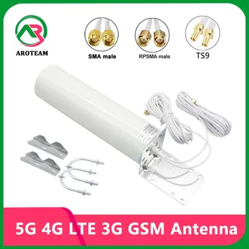 2*2 Dual Kábel TS9 CRC9 RP-SMA 5G 4G LTE 3G GSM Nagy Nyereség 28dbi Antenna Külső Omni Vízálló WiFi Jel Erősítő Antenna