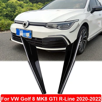 Első Lökhárító Spoiler Oldalon Canards A Volkswagen VW Golf 8 MK8 GTI R-Line 2020 2021 2022 Borító Matrica Trim Autó Tartozékok