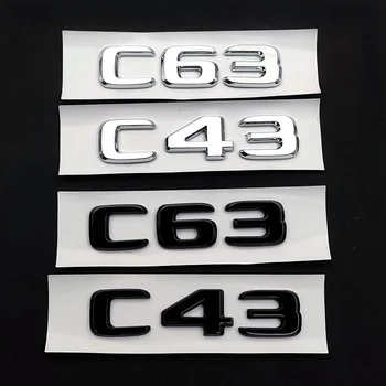 3d ABS Króm Fekete C43 Logó C63 Leveleket Kocsi Csomagtartójában Embléma Jelvény A Mercedes-Benz C43 C63 W205 W204 C 43 63 Matrica Tartozékok