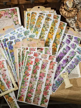8packs/SOK Virág esik az egész kert sorozat retro üzenet papír maszkoló washi matrica