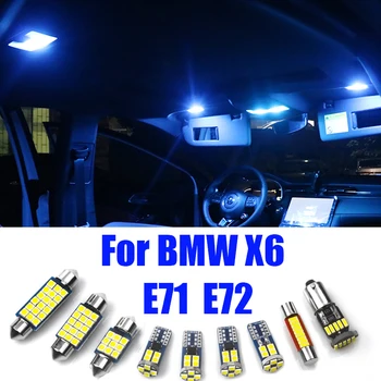 A BMW X6 E71 E72 2008-2014 16pcs Kit Car-LED Belső Kupola Olvasó lámpa Ajtó Lámpák, Láb, Törzs Fény Tartozékok