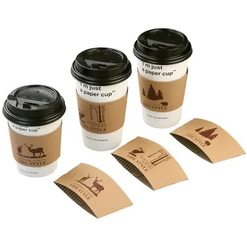 Személyre szabott productCustom logó nyomtatás hőálló eldobható csomagolás kávé papír kupa ujjú