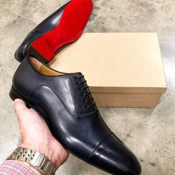 Piros Egyetlen Férfi Cipő Fekete Barna Oxford Tér Talpig Csipke-up Esküvői Cipő Férfi Férfi Cipő