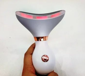 3 Színben LED Photon-Terápia Nyak Masszírozó Arcát Emelő Eszköz Fűtés Bőr Húzza meg Csökkenteni tokája Ránctalanító Készülék Eltávolítása